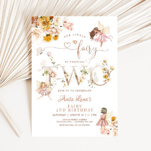 Fairy Butterfly Magical Wildflower 2nd Birthday Invitation