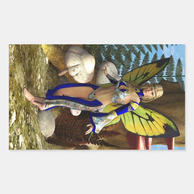 Fairy Butterfly Rectangular Sticker (Front)