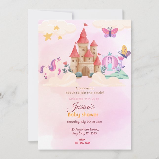 Fairy Castle Baby Shower Invitation (Front)