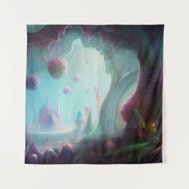 Fairy Castle in the Enchanted Woods Tapestry (Front)