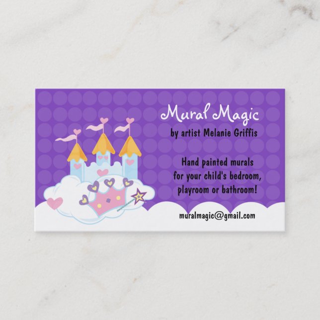 Fairy Castle Purple Dot Business Card (Front)