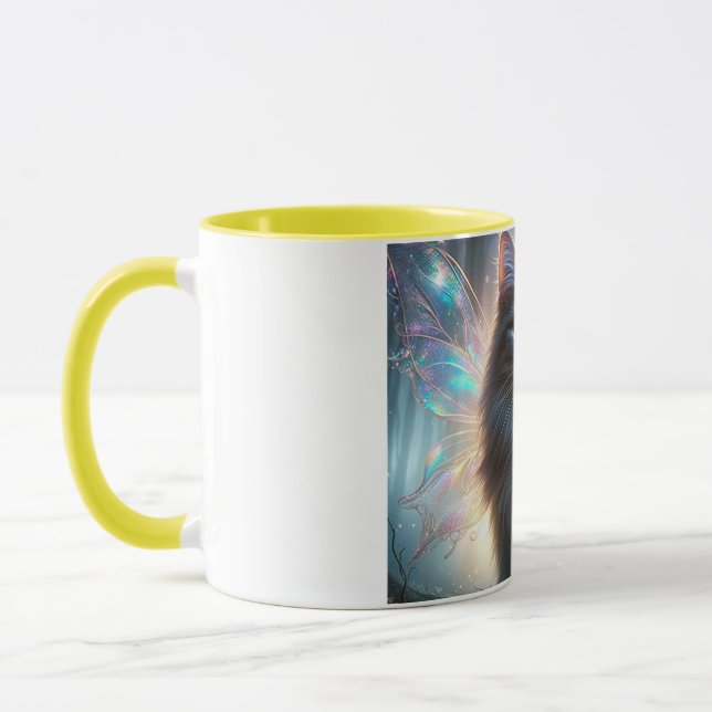 Fairy Cat inspired by Irish Folklore Cait Sìth  Mug (Left)