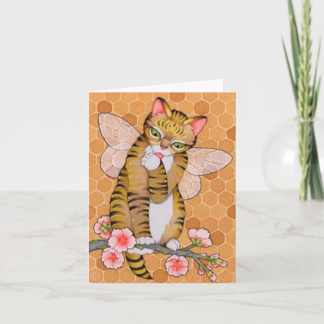 Fairy Cats Affirmation cute cat fairy TABBY card (Front)