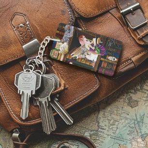 Fairy Cats Books Library Fantasy Key Ring