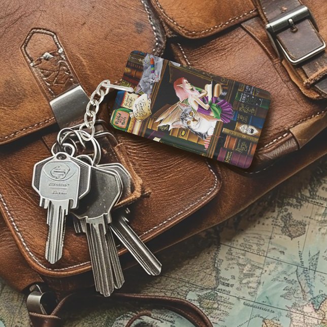 Fairy Cats Books Library Fantasy Key Ring (Creator Uploaded)