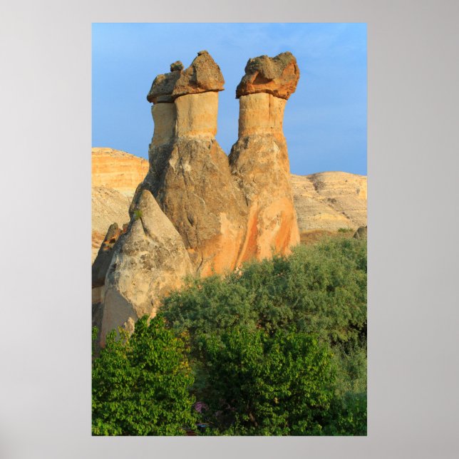 Fairy Chimneys at Sunset Poster (Front)