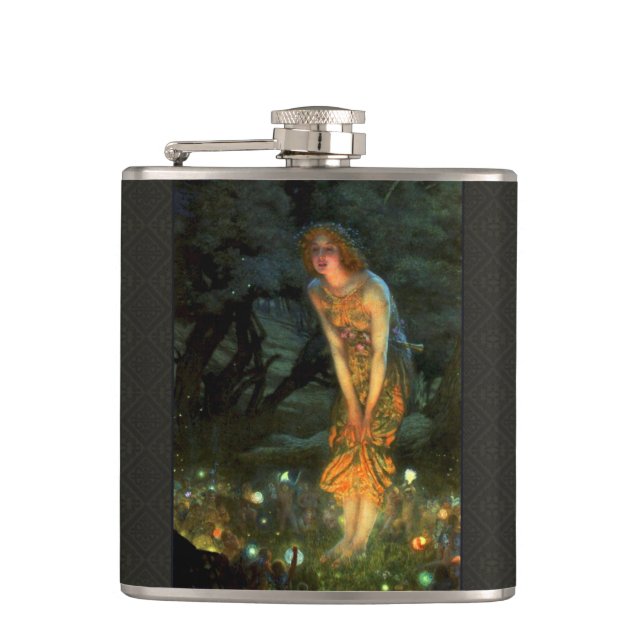 Fairy Circle Fairies Midsummer Eve Hip Flask (Front)