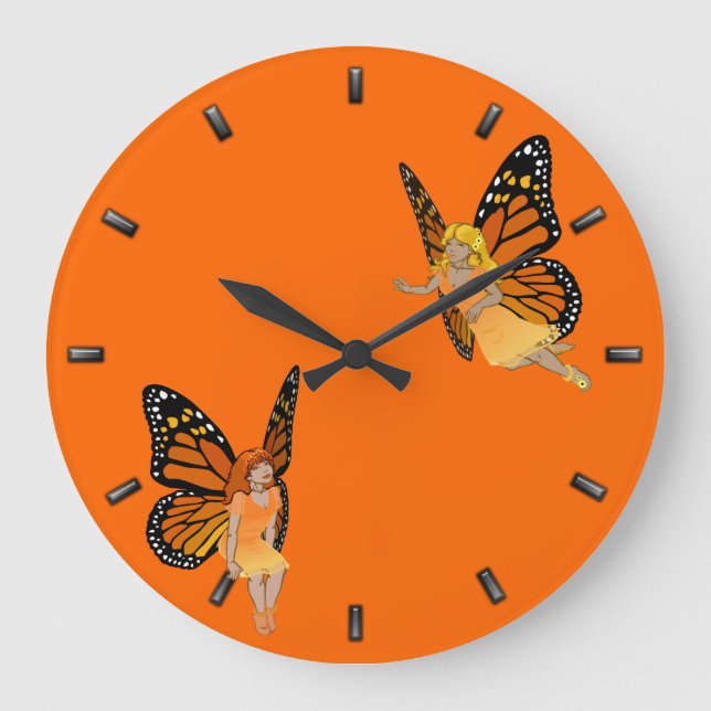Fairy Clock Butterfly Faeries Wall Clock Fairy Art (Front)