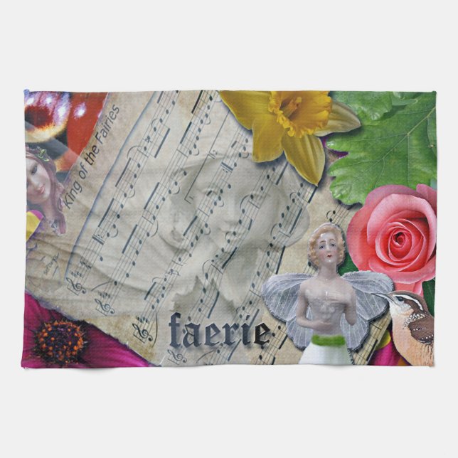 Fairy Collage, Kitchen Towel, Tea Towel (Horizontal)