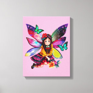 Fairy Collecting Flowers Canvas Print