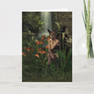 Fairy contemplating life, for best friend birthday card