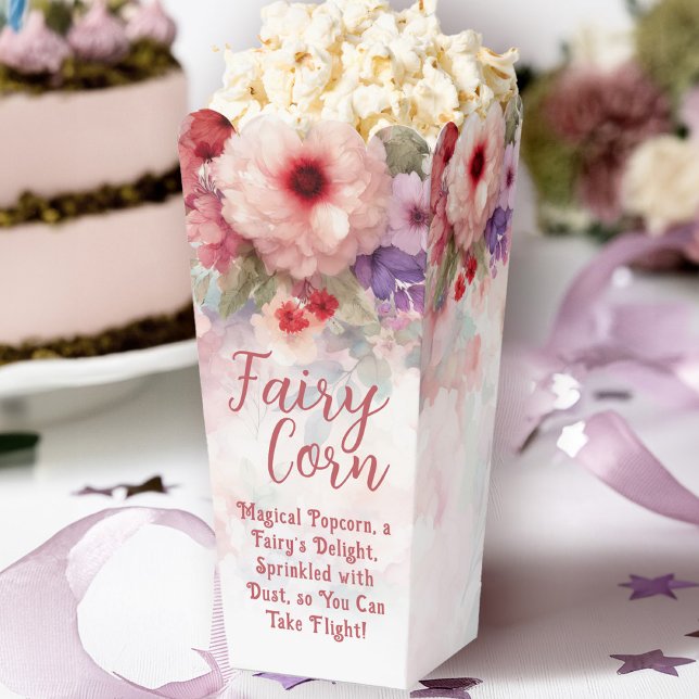 Fairy Corn Enchanted Popcorn Treat Boxes (Fairy First Birthday Fairy Corn Popcorn favor Boxes)