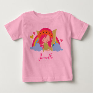 Fairy Cute Rainbow Girls Personalised Baby T-Shirt
