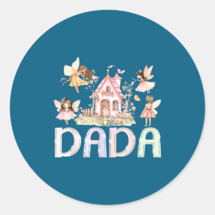 Fairy Dada Magical Floral Birthday Girl Fairytale Classic Round Sticker