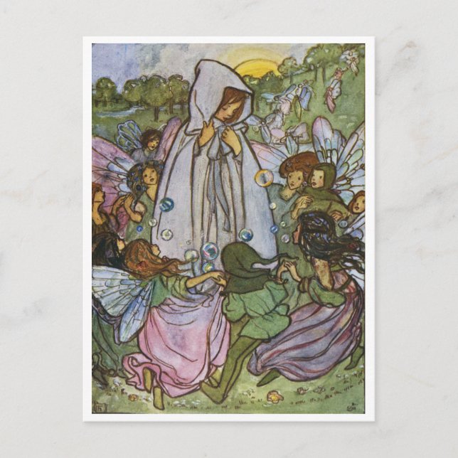 Fairy Dance Vintage Illustration Postcard (Front)