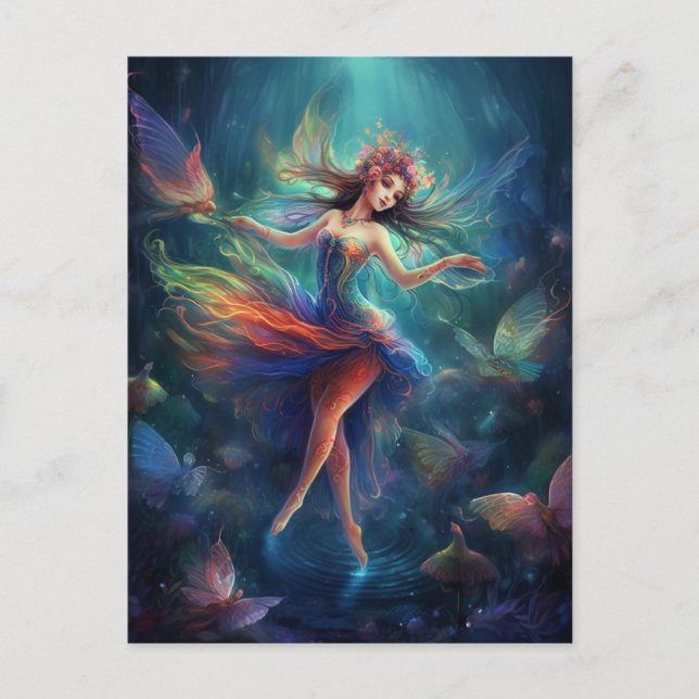 Fairy Dancing Over Water Fantasy Art Postcard (Front)