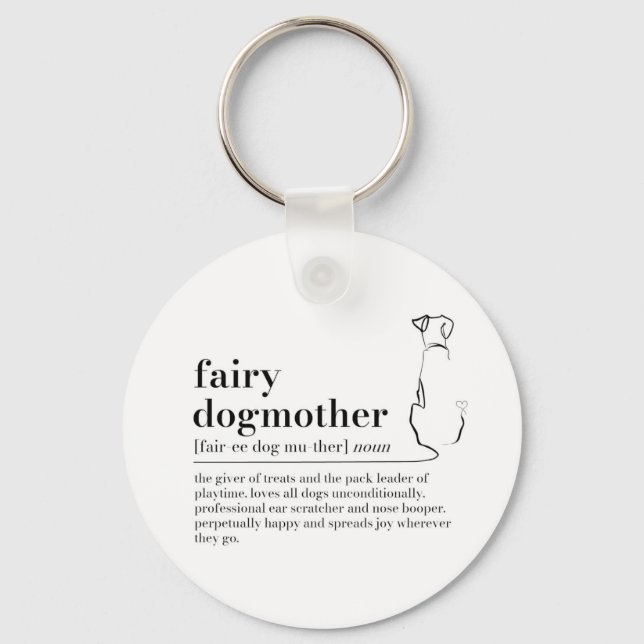 Fairy Dogmother Definition Key Ring, Dog Mom Gifts Key Ring (Front)