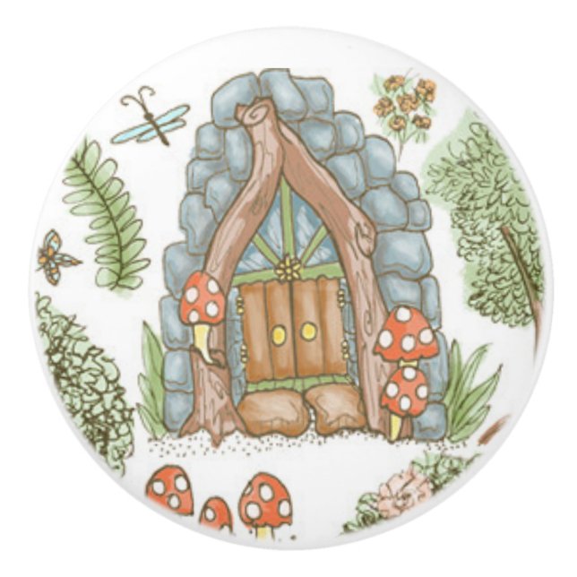 Fairy Door Ceramic Knob (Front)