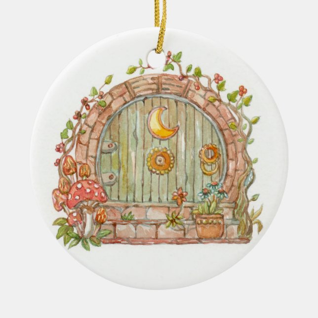 Fairy Door Ceramic Tree Decoration (Front)