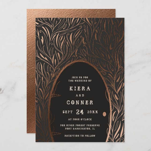 Fairy Door Irish Folklore Fairytale Tree Wedding Invitation (Front/Back)