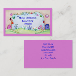 Fairy Doors Babysitting Services Business Card
