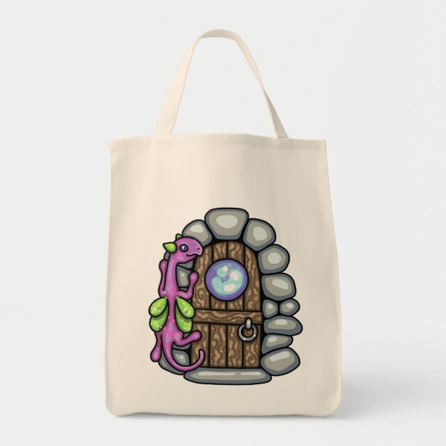 Fairy Dragon Door by Carrie Michael Tote Bag (Front)