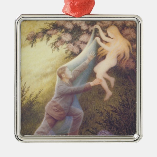 Fairy Dream (by Theodor Severin Kittelsen) Metal Tree Decoration (Front)