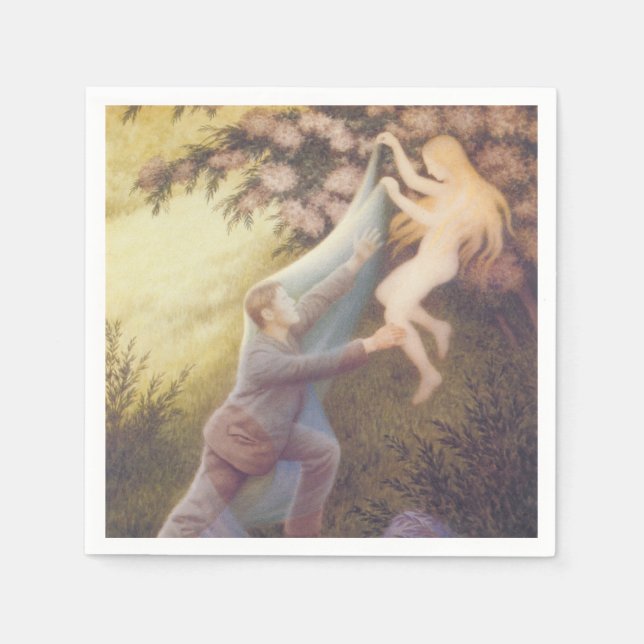 Fairy Dream (by Theodor Severin Kittelsen) Napkin (Front)