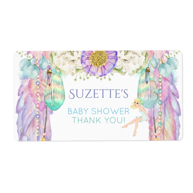 Fairy Dream Catcher Water Bottle Gift Thank You (Front)