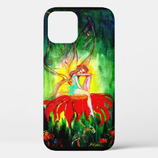 FAIRY DREAMING ON THE RED FLOWER green yellow iPhone 12 Case