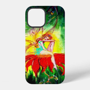 FAIRY DREAMING ON THE RED FLOWER green yellow iPhone 12 Case