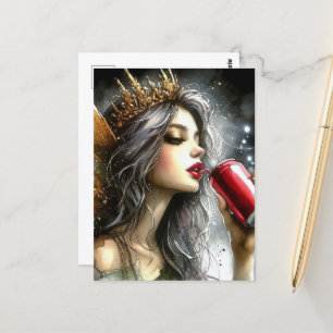 Fairy Drinking a Soda Postcard
