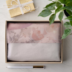 fairy Dusty Rose Heart Cascade Abstract monogram Tissue Paper