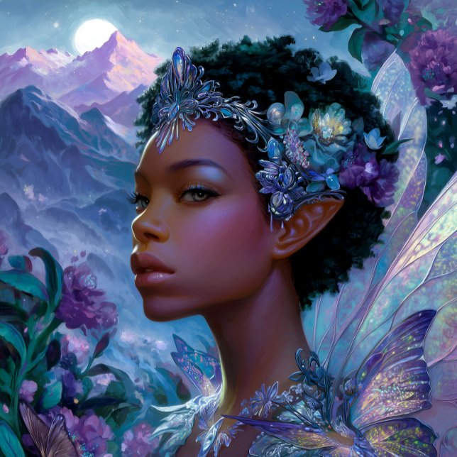 Fairy Elf Black Fantasy Art African American Poster (Creator Uploaded)