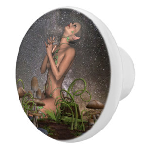 Fairy Elf Praying to the Starry Night Knob