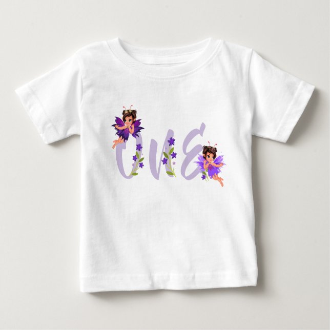 Fairy Enchanted Forest Girl One Birthday Baby  T-Shirt (Front)