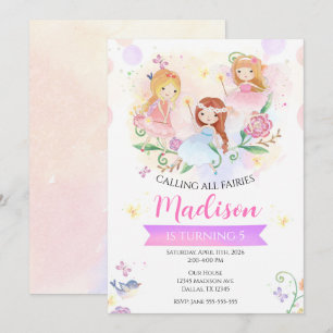 Fairy Enchanted Garden Magical Birthday Party Invitation