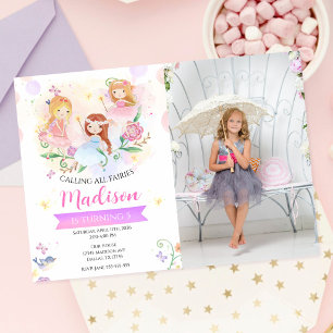 Fairy Enchanted Garden Magical Birthday Photo Invitation