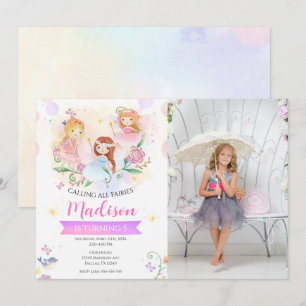 Fairy Enchanted Garden Magical Birthday Photo Invitation