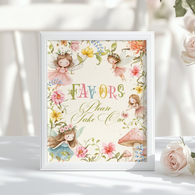 Fairy Favors Enchanted Garden Bright Brithday Poster (Creator Uploaded)