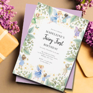 Fairy First 1st Birthday Magical Garden Invitation