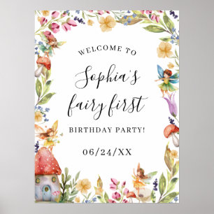 Fairy First 1st Birthday Sign Welcome