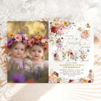 Fairy First 1st Birthday Twin Girls Floral Garden