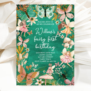 Fairy First Birthday 1st Invitation