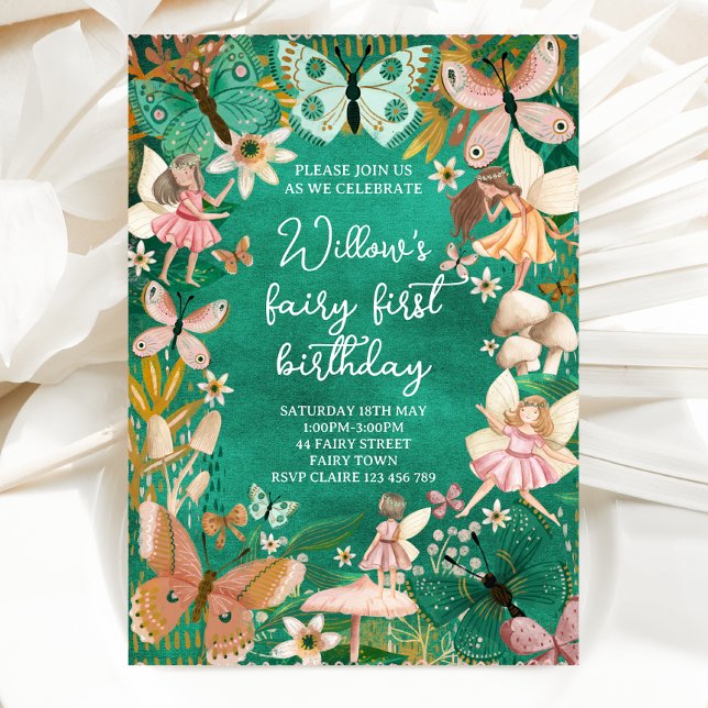 Fairy First Birthday 1st Invitation (Creator Uploaded)