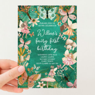 Fairy First Birthday 1st Invitation