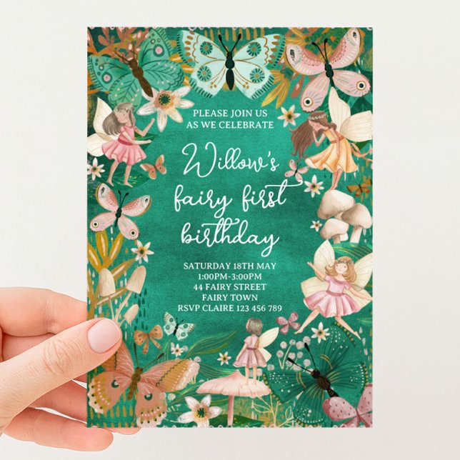 Fairy First Birthday 1st Invitation (Creator Uploaded)