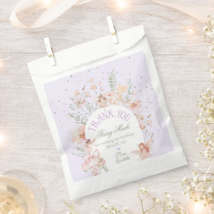 Fairy First Birthday Enchanted garden Lilac Favour Bags