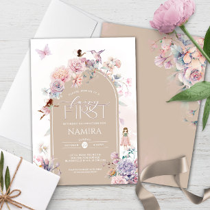 Fairy First Birthday Enchanted Garden Party Invitation