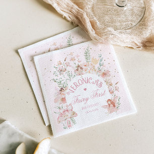 Fairy First Birthday Enchanted garden Whimsical Napkin